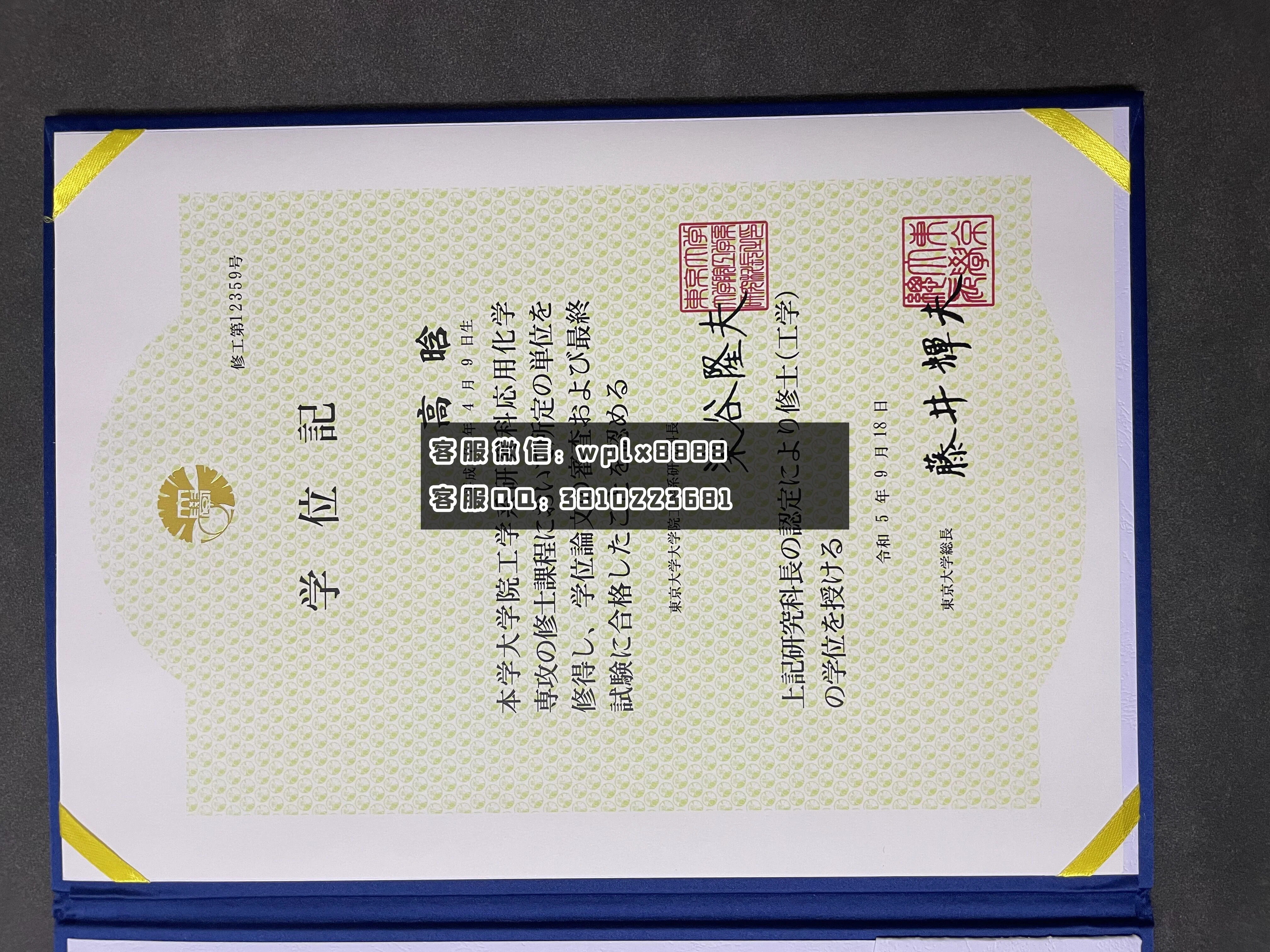 日本东京大学毕业证 成品