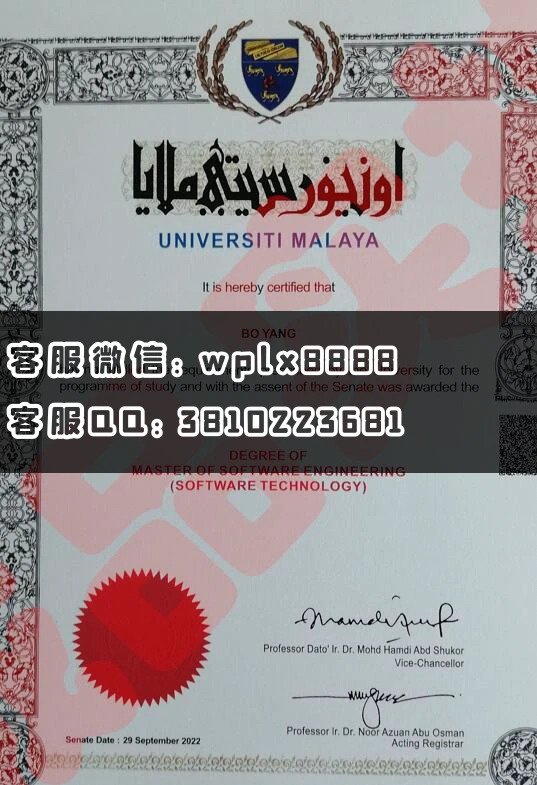 马来亚大学毕业证 成品