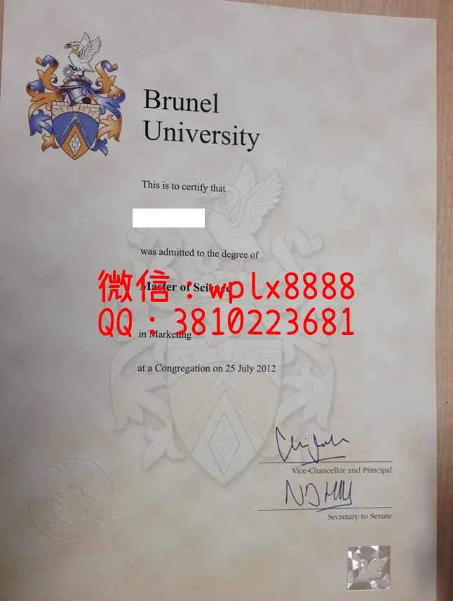 布鲁内尔大学毕业证样本
