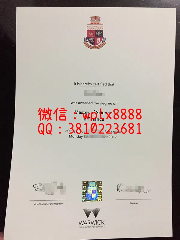 英国华威大学毕业证实拍
