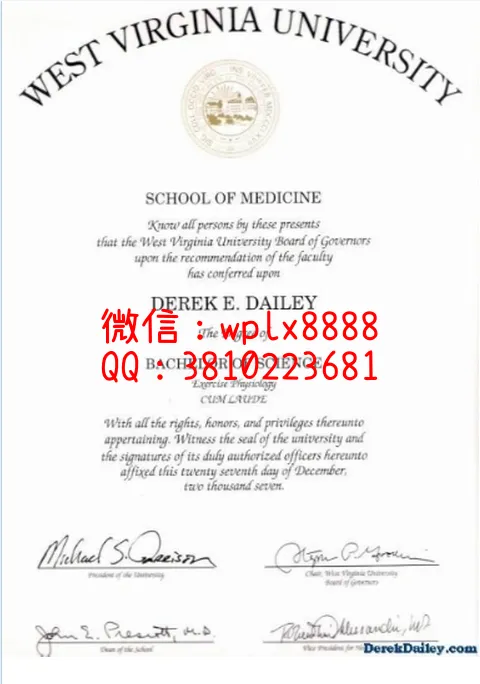 西弗吉尼亚大学毕业证样本