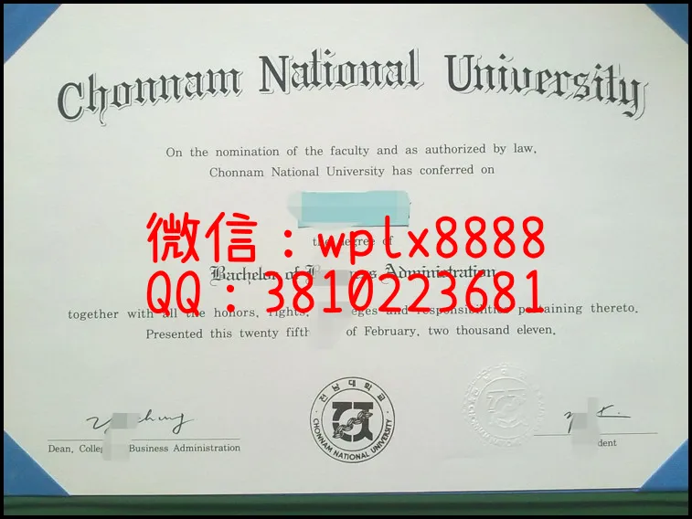 韩国全南大学文凭样本_副本-副本