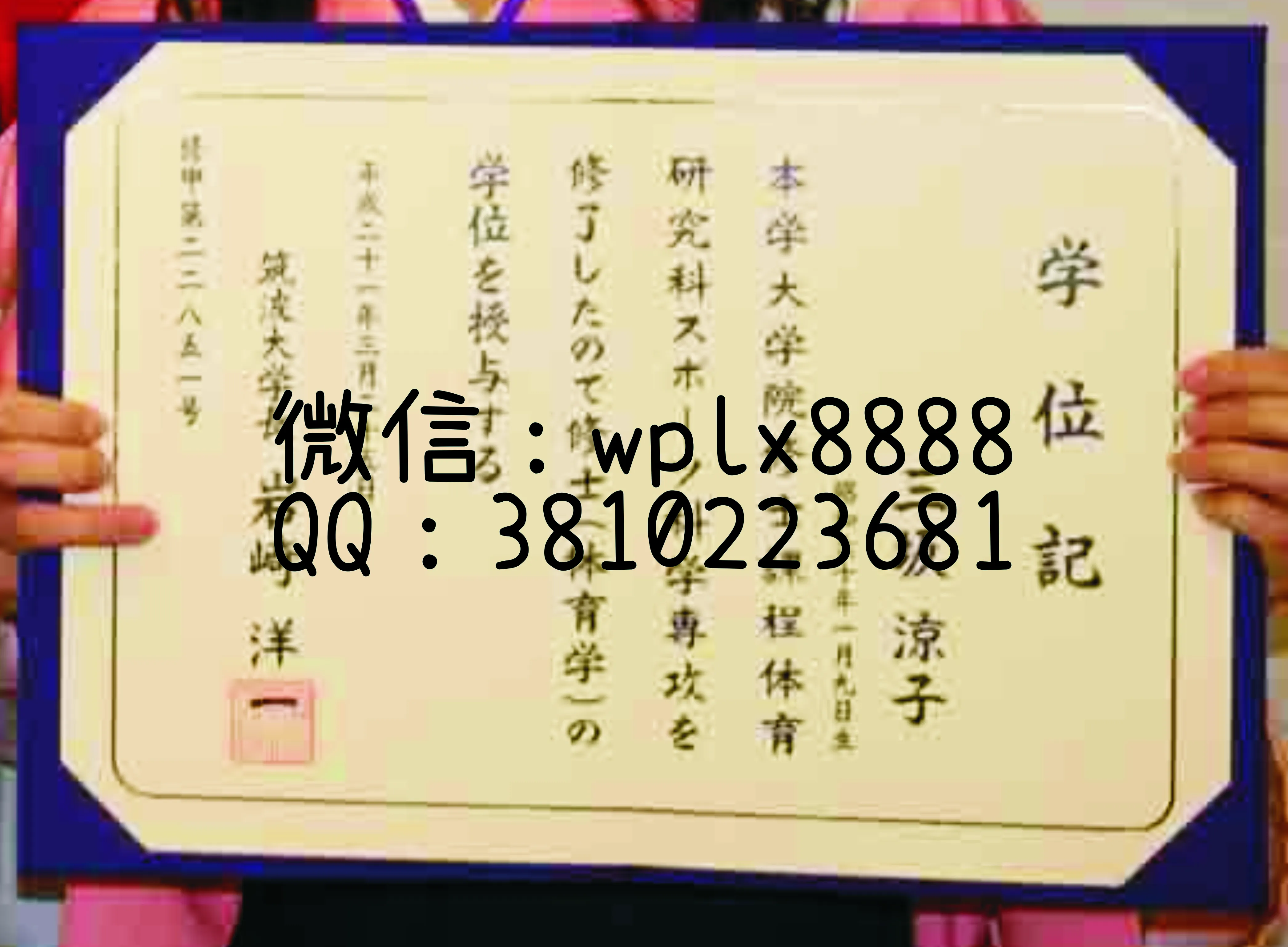 筑波大学硕士（修士）学位证样本