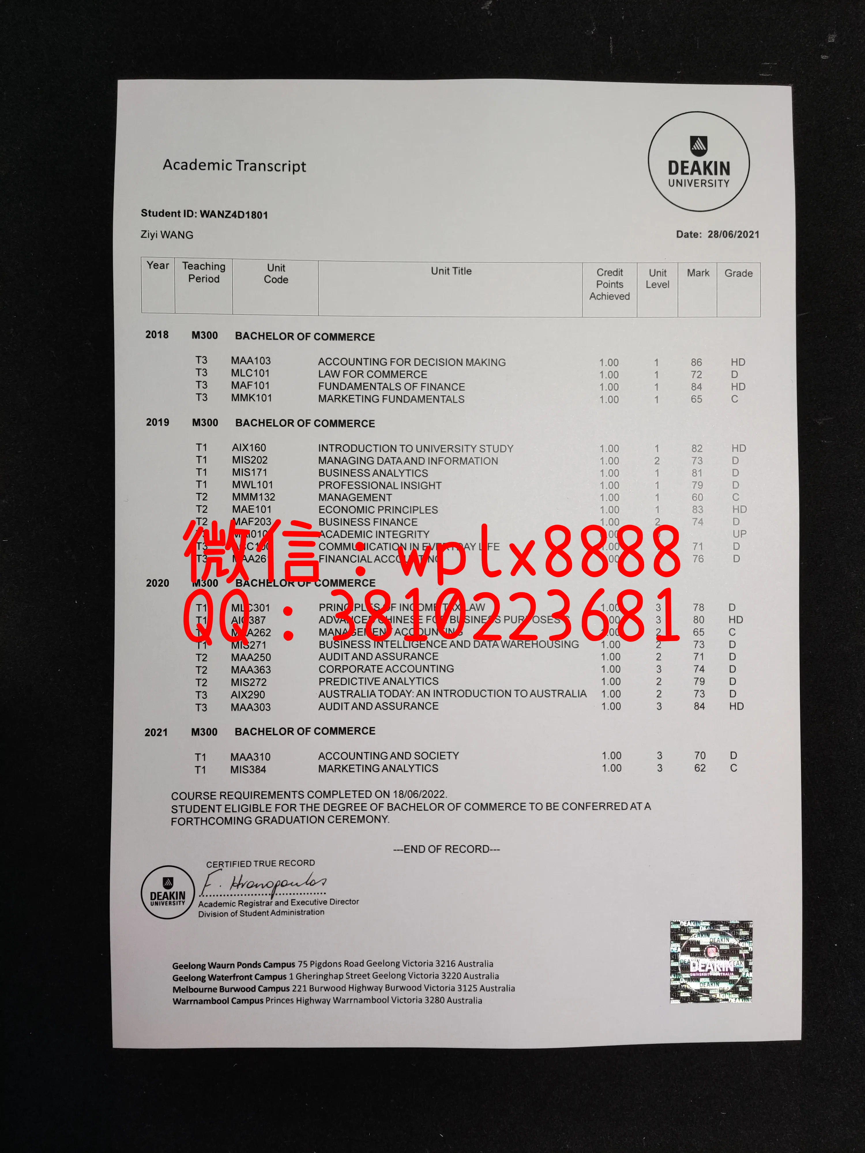 迪肯大学毕业证-成绩单-成品-0519