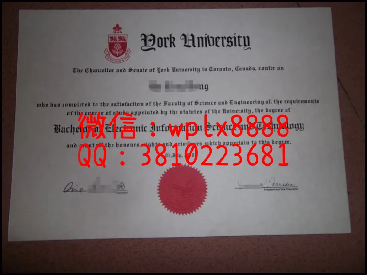 加拿大约克大学毕业证_副本