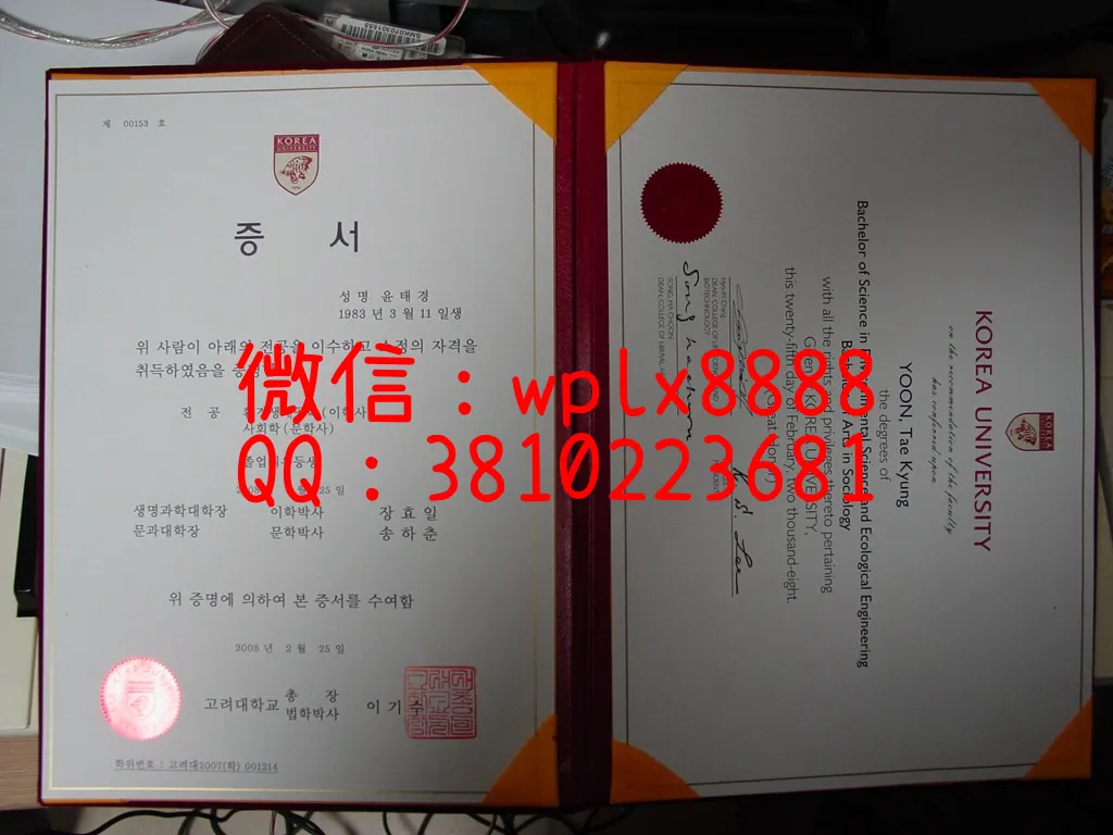 韩国高丽大学毕业证