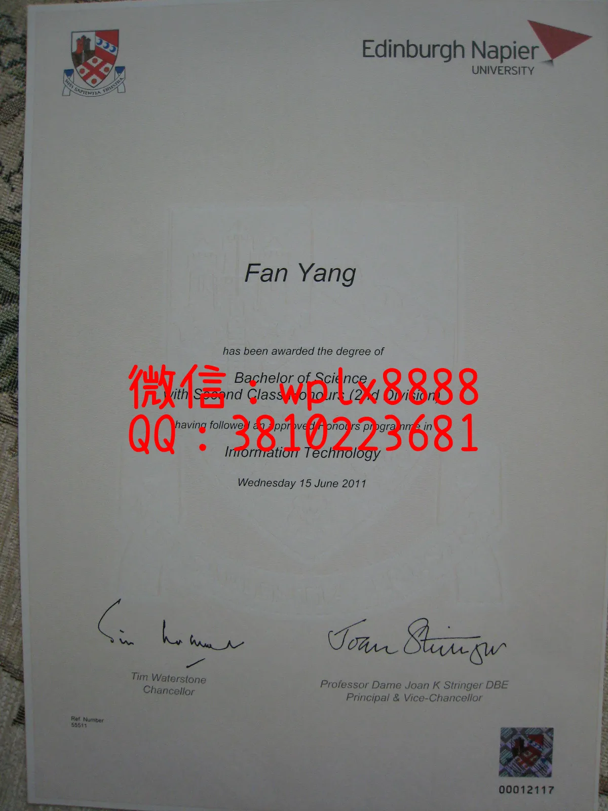 龙比亚大学本科毕业证样本