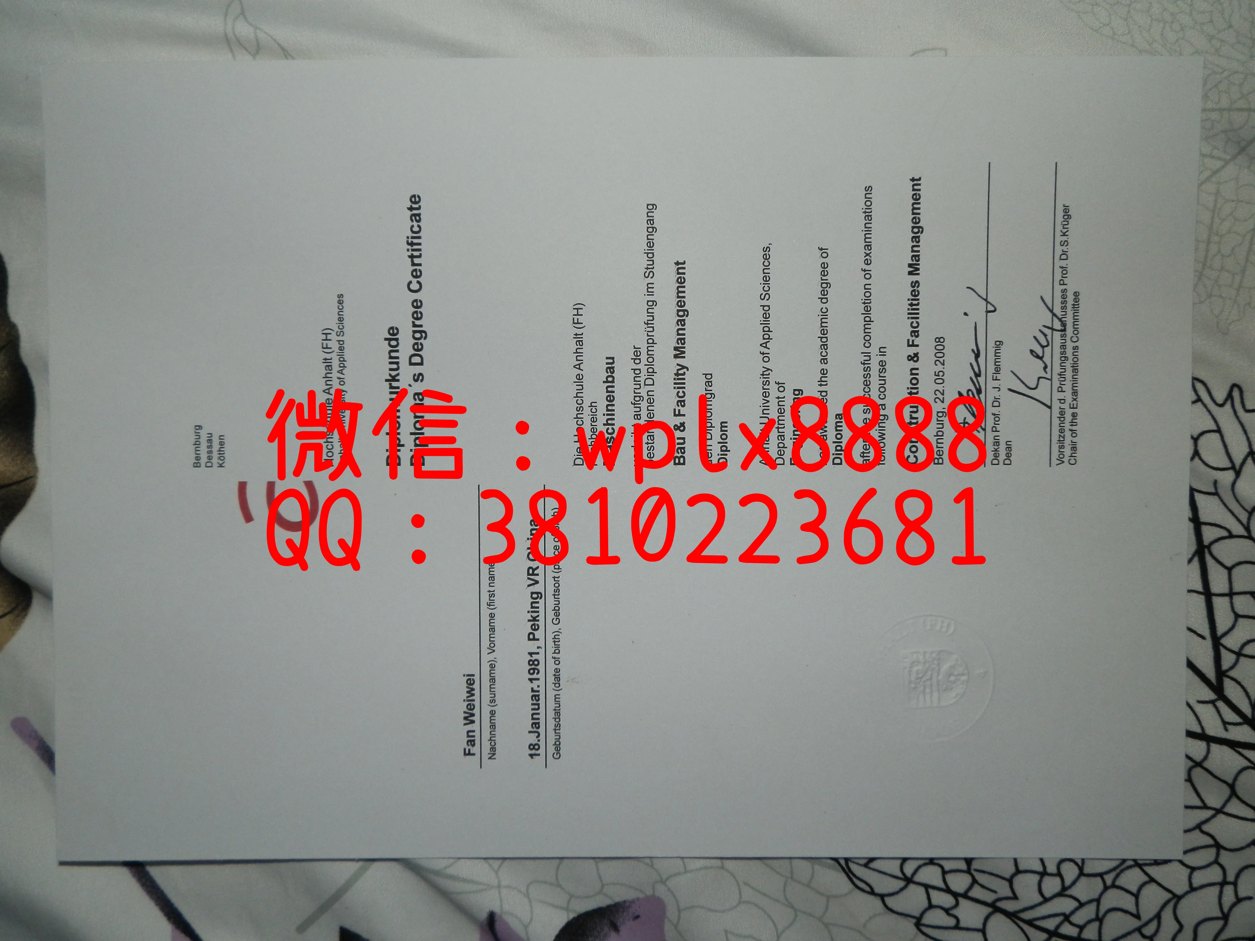 德国萨克森-安哈尔特大学毕业证